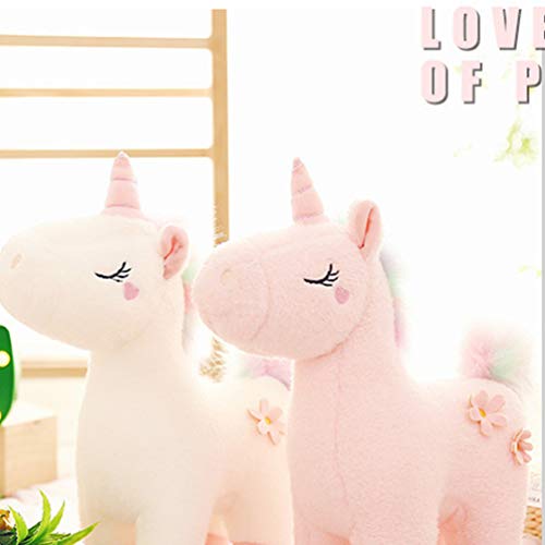 Tomaibaby 1 peça de almofadas de pelúcia de unicórnio, rosa/branco 30,5 cm/39,3 cm, almofada de pelú