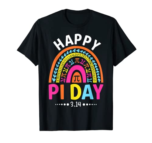 Happy Pi Day 3,14 Pi Number Symbol Math Teacher Rainbow T T-Shirt for Men Women Kids