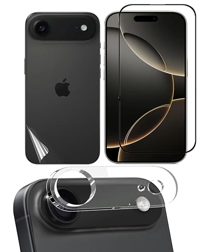 Image of Tempered Glass Screen Protector Compatible for iPhone Air | Front And Back Screen Guard With camera lens protector (17 Air, Combo)