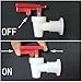 ITROLLE Water Cooler Faucet 2PCS White Plastic Water Cooler Spigots Reusable Spigot Spout Leak Proof Water Beverage Lever Pour Valve Water Crock Water Tap Blue and Red (Red Safety Lock)