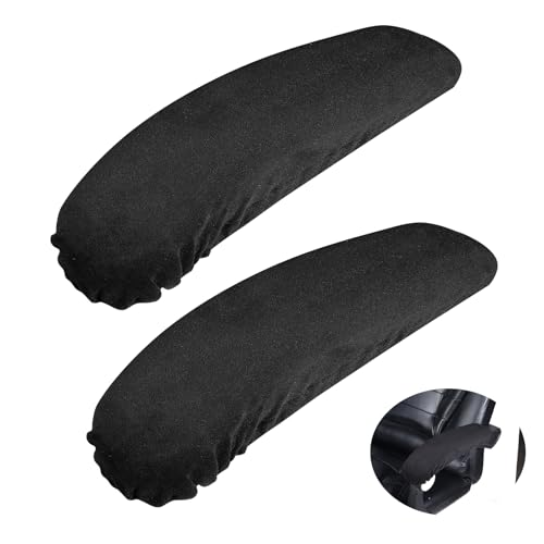 KALIONE Office Chair Arm Covers, 2Pcs Velvet Office Removable Arm Rest Covering, Elastic Chair Armrest Covers, Office Seat Hand Rest Protector, Arm Covers Protectors for Office Chair(Black)