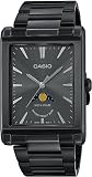 [カシオ] CASIO スタンダード ムーンフェイズ Moon phase アナログ メンズ 腕時計 MTP-M105B-1AV レクタングラーフェイス メタルバンド フルブラック 海外モデル [並行輸入品]