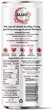 GLUG! 100% Watermelon Fruit Juice, Healthy Juice Drink With No Added Sugar (12X320ML)