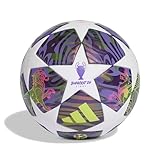adidas Unisex-Adult UCL League, White/Dark Purple/Solar Yellow/Shock Pink, 5