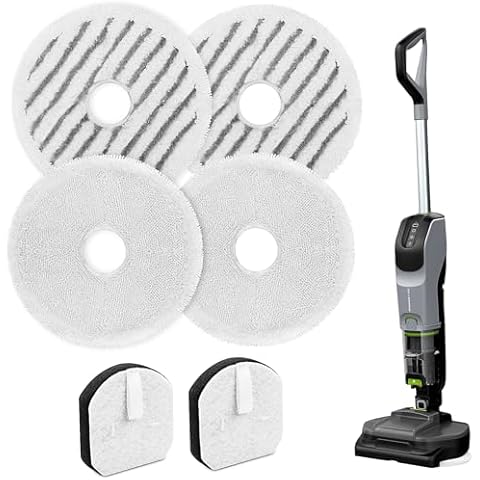 37643 Mop Replacement Pads and Filters for Bissell Spinwave + Vac All-in-One Powered Spin 3764 and 37643(4 Mop Pads 2 Foam Filters) Cover