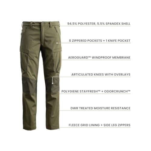 TUO Aptitude Softshell Pants - Durable, Windproof, and Comfortable Outdoor Pants with 4-Way Stretch and Fleece Lining3
