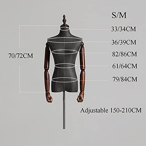 Torso Mannequin Stand, Female Mannequin Torso Dress Form, 150-210CM Height Adjustable Half Body Woman Manikin, Sturdy Clothing Display Shelf wit