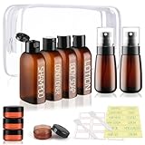 Cosywell Travel Bottles for Toiletries 10PCS TSA Approved Shampoo and Conditioner Bottles Leakproof Plastic Spray Bottle Refillable Travel Containers for Cream Lotion Rose Water