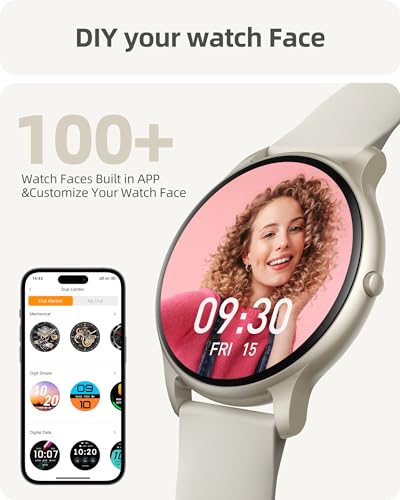 Parsonver Smartwatch, odbieranie/wykonywanie połączeń, dla kobiet i mężczyzn, 100+ trybów sportowych, tętno, pomiar tlenu we krwi, krokomierz, wodoodporny IP68, do Androida, iOS, gwiaździsty srebrny
