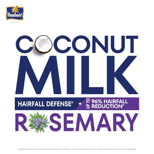 Image of Parachute Advansed Hairfall Defense Combo | Up to 96% Hair Fall Reduction & up to 23X Hair Fall Control | Shampoo + Conditioner | Coconut Milk & Rosemary | Paraben free | 170 + 170ml