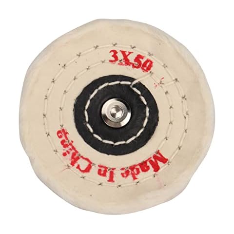 SI FANG Soft Cotton Buffing Polishing Wheel for Mini Electric Belt Sander Bench Grinder, 3 inch (50 Ply) Extra Thick Colth Buffing Wheel for Metal Alloys Stone Ceramics Glass Wood Waxing (1PC) Cover