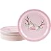 Disposable Plates - 80-Count Paper Plates, Bridal and Baby Shower Party Supplies for Appetizer, Lunch, Dinner, and Dessert, Floral Deer Pattern, 9 x 9 Inches