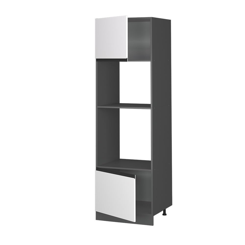Vicco Mobile cucina microonde R-Line, Bianco, 60 cm Forma a J, per la libera combinazione all'interno di sistemi cucina modulari