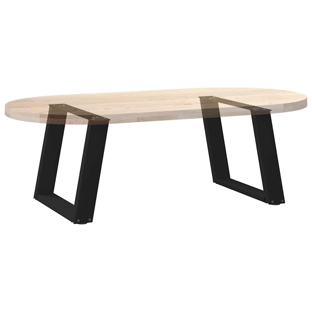 Gambe per Tavolino da Caffè a Forma di U 2 pz Nere 50x(42-43) cm Acciaio