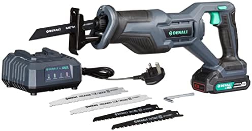 Amazon Brand Denali by SKIL 18 V (20 V Max) Reciprocating Saw Kit, Includes 2.0 Ah Lithium Battery and Charger