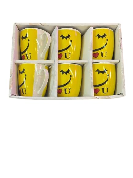 Coffee and Tea Cup Set with Smile Emoji Coffee Mug Set 250ML