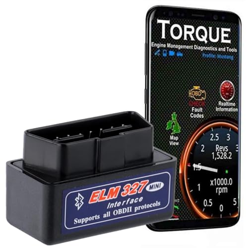 DETACHI Advanced Chipset Car Scanner OBD 2 Bluetooth, Car Fault Diagnostic Tool Device Mini ELM 327 V2.1 for Bike Bs6 with Smart Code Readers Support Android Windows iOS