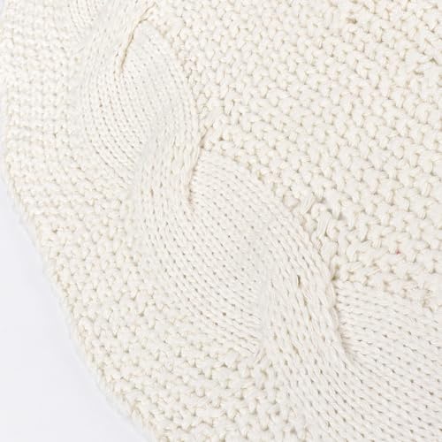 Gmoegeft TSKNIT Christmas Tree Skirt 24 Inches Cable Knitted Thick Knit White Tree Skirts thumb #3