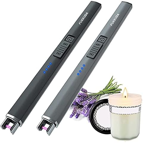 Electric Candle Lighter Plasma Arc Lighters Windproof & Flameless with USB Rechargeable Battery Double Safety Switch (Obsidian Black & Space Grey) Cover