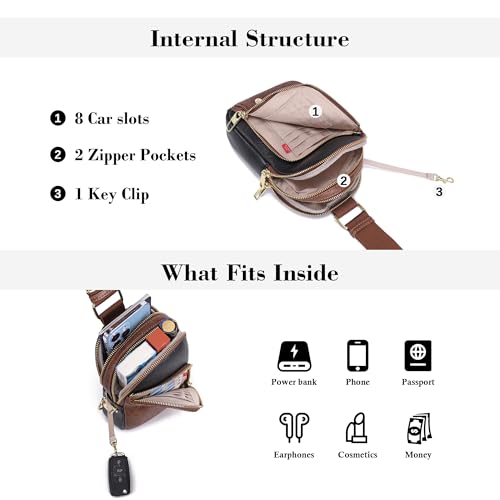 Image of INICAT Small Travel Purse,Anti Theft Crossbody Bag for Women | RFID Blocking, 8 Card Slots,Secure Back Zipper Pocket,Sling Style