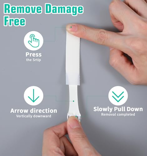 Image of 60Pcs Picture Hanging Strips Heavy Duty - No Damage Removable Adhesive Hooks for Frames Canvas Home Decor, Wall Safe Hangers Without Nails
