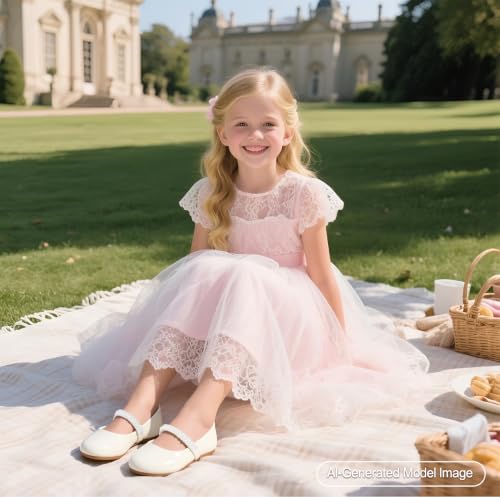Image of PHIRAMIN Tollder Girl Dress Shoes - Little Girl Ballet Flats for Wedding Party