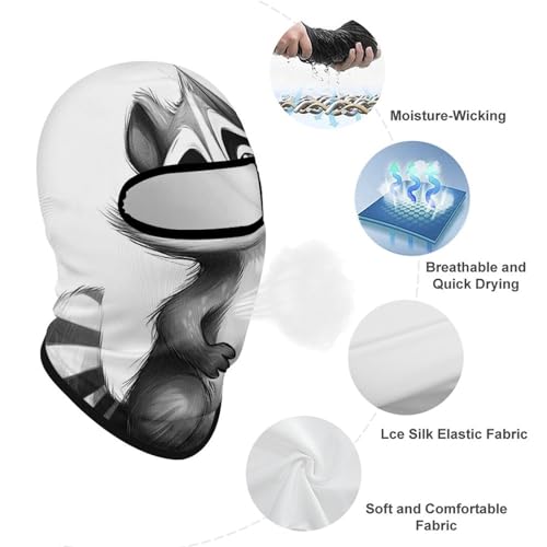 Balaclava Mask for Men Ski Mask for Women Raccoon Painting Full Face Mask Face Cover for Cycling, 1, Style miniatura 3