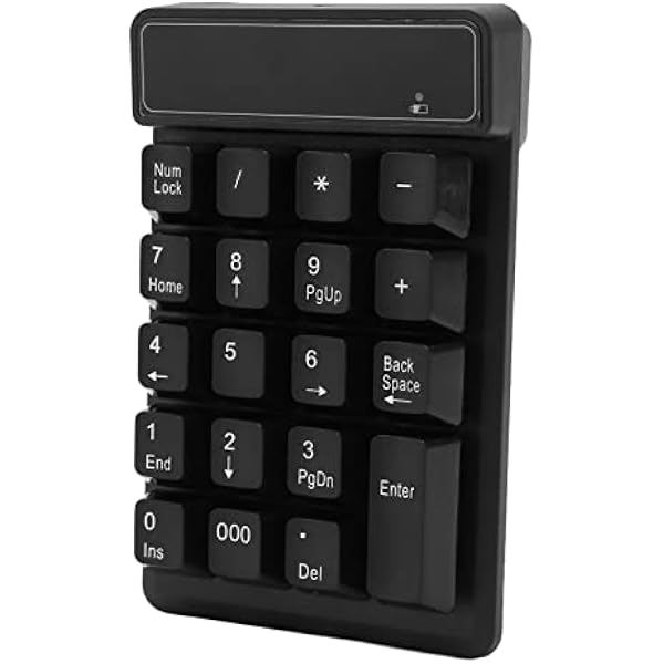 Bewinner Bezprzewodowa Klawiatura Numeryczna, 19-klawiszowa Cicha Klawiatura Numeryczna USB 2,4G do Laptopa, Przenośna Mini- Księgowa Plug and Play do Wprowadzania Danych Finansowych, Czarna
