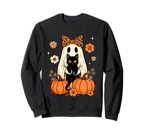Cute Ghost Black Cat Leopard Bow Halloween Autumn Spooky g[i[