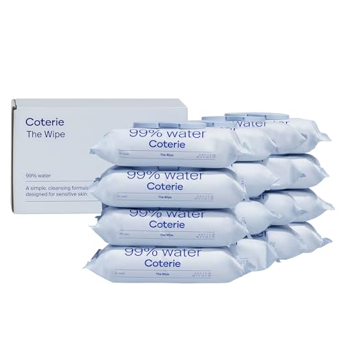 Coterie Baby Wipes for Sensitive Skin, Plant-Based and Plastic-Free Fibers, 99% Water, Hypoallergenic, pH Balanced, Unscented, Clean and Gentle Baby Essentials, 16 Pack, 896 Count