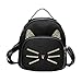 Teenager Girls Cute Cat Mini School Backpack Purse Casual Daypack Small Bag for Women Black