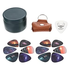MILISTEN Gitaar Picks Plectrums Duim Vinger Gitaar Picks Celluloid Gitaar Vinger Picks Met Case Voor Akoestische Gitaar Banjo Ukelele Met Tin Box Picks Houder Gitarist Cadeaubriekspatroon