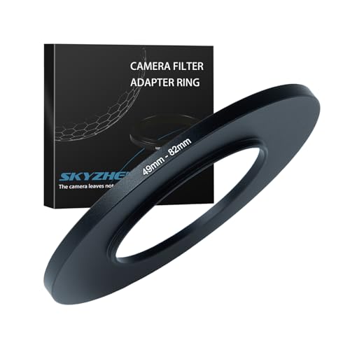 49mm to 82mm Step Up Ring Filter Adapter Metal Ring Step Up Rings Adapter Filter Compatible with All 82mm UV,CPL,ND,Lens Hood,Threaded Lens ect (49mm to 82mm)