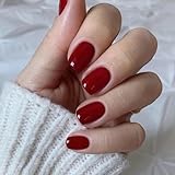 Nymora 24 Ongles Press On, Courts Carrées, Rouge – Ongles en Soft Gel de Qualité Salon à Coller, Sentiment de Port Confortable & Tenue 1-3 Semaines