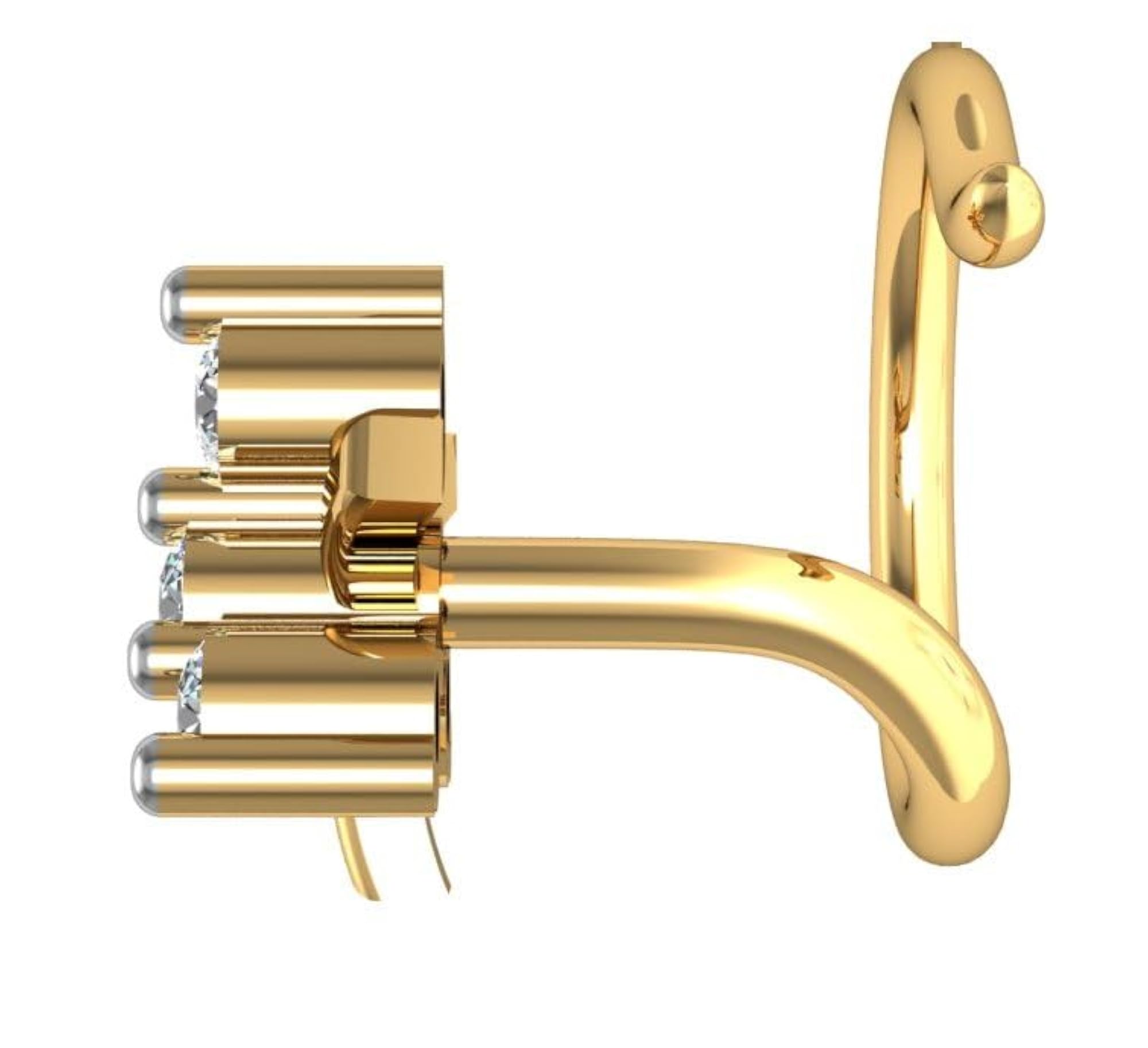 9K BIS Hallmarked Yellow Gold Stud Nose Ring