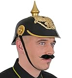 Pickelhaube Soldaten frühere Zeit schwarz Gold Karneval Fasching Mottoparty