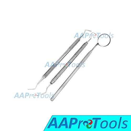 Juego de 3 piezas de limpiador de higigigenia para acondicionamiento dental, espejo 5, extractor 23/17, espátulas de hidemán A+ calidad