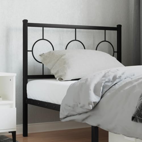 sephironlbb Cabecero de cama de repuesto de metal negro de 90 cm, cabecero de cama de acero para cama individual, con patas de metal resistentes y revestimiento de polvo resistente, ideal para