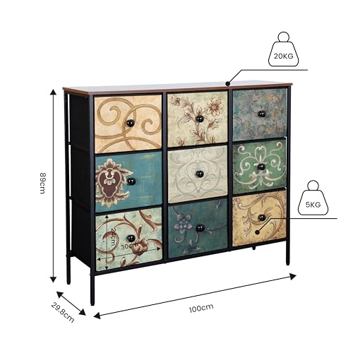 Image of Amazon Brand - Umi Fabric Chest of Drawers for Storage Closet Storage Units Dresser Storage Organizer Chest of Drawers Storage Organizer for Living Room Bedroom Wardrobe Clothes Book - 100x29.8x89cm