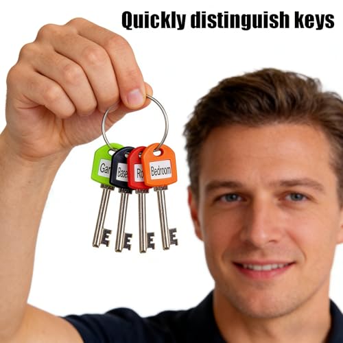 20 Stück Schlüsselkappen, 10 Farben Schlüsselmarkierung, Bunt Gemischt Schlüsselkappen Eckig, Schlüssel Markierung für Die Einfache Identifizierung von Haustürschlüsseln