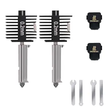 2PCS A1 Mini Upgrade Hotend Kit, 3D Printer Print Head Hot End Heating Block Kit with 0.2mm Hardened Steel Nozzle and Silicone Socks for Bambu Lab A1/A1 Mini