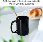 16 OZ Mug de café de porcelaine, Smilatte Coupe classique en céramique blanche avec grande poignée pour latte de thé Cappuccino, noir