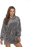 Yagnn Blanket Hoodie Sweatshirt Decke Deckenpullover mit ärmel, Weicher Warmer Kapuzen Hoodie Einheitsgröße für Damen Mädchen Erwachsene Herren Jungen Kinder Große Tasche