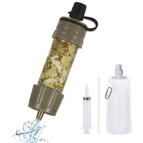 Lixada Water Filter Straw Personal Water Purifier Survival Water Filtration System for Outdoor Emergency Camping Traveling Backpacking