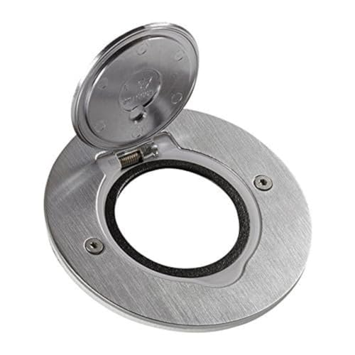 Platine de sol ronde Legrand 089701 boîtier de sol inox 1 poste Mosaic