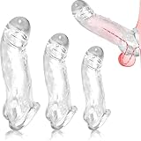 Bigger Penisen Extendors Vibators Toys Trainer Silent Relaxing Dick Extension Large Penisen Largement Sleeve Male Cocksleeves Devices for Man Sleeve Extender Sheath for Men 3PCS DQ-02