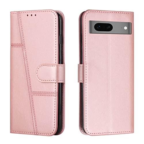 Jancalm For Pixel 7 Wallet Case,[Wrist Strap][Card Holder/Cash Slots][Kickstand] Premium Pu Leather Magnetic For Pixel 7 Phone Case Flip Cover Protective For Google Pixel 7 Case (Rose Gold) #TOP3