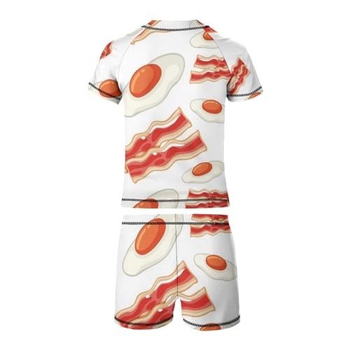 Cartoon with Bacon and EggsChildren's Swimsuits Boys Two Piece Suit9-11Y（140cm）3