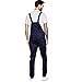 YSTHPED Men's White Denim Suspenders Overalls-White-Small