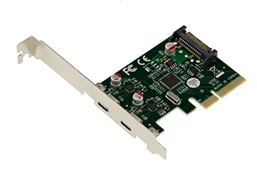 KALEA INFORMATIQUE Tarjeta controladora PCI Express PCIe a USB 3.1 10GB 2 Puertos externos Tipo C con chipset ASM1142